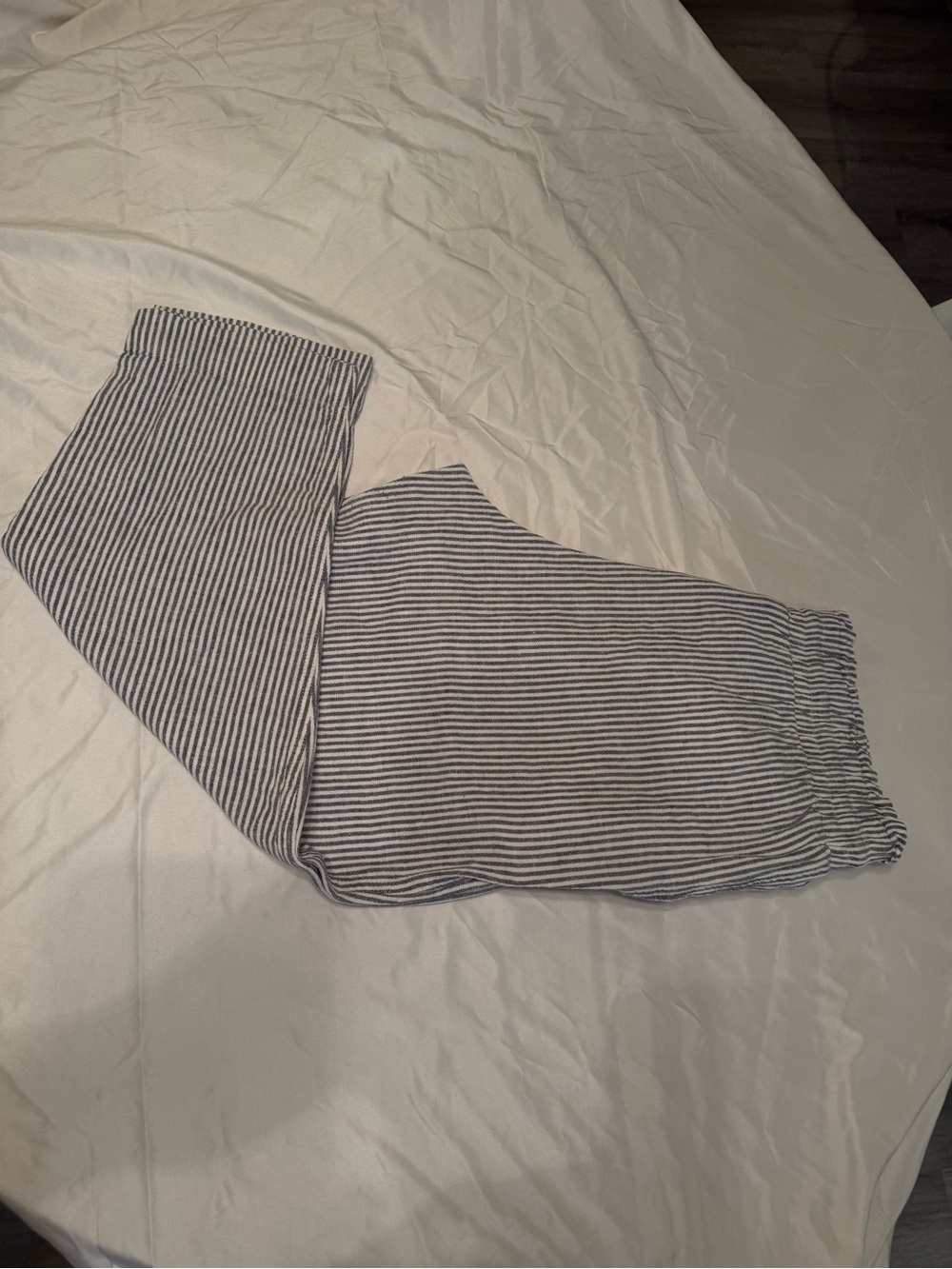 a new day Navy and White Striped Wide-Leg Trousers